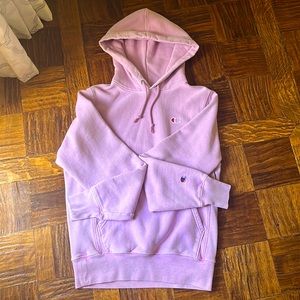 Pink Champion hoodie sweatshirt purchased at Urban Outfitters